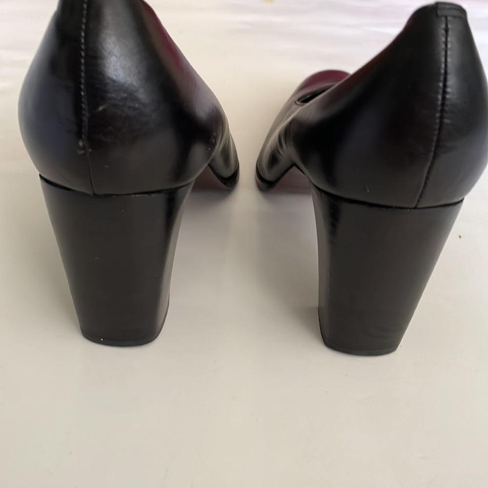 Etienne aigner black leather pumps heels size 8.5 - Picture 6 of 9